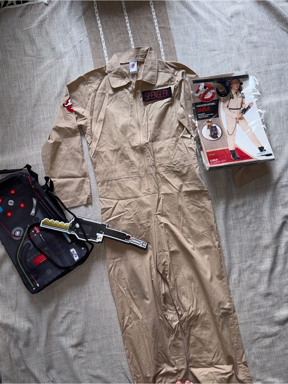 Ghostbusters Kids Tan-Style Jumpsuit Costume with Name Patch XL 14/1